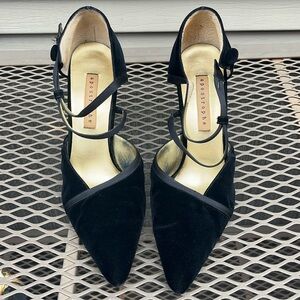 Apostrophe Shantel velvet and leather black shoes size 8
